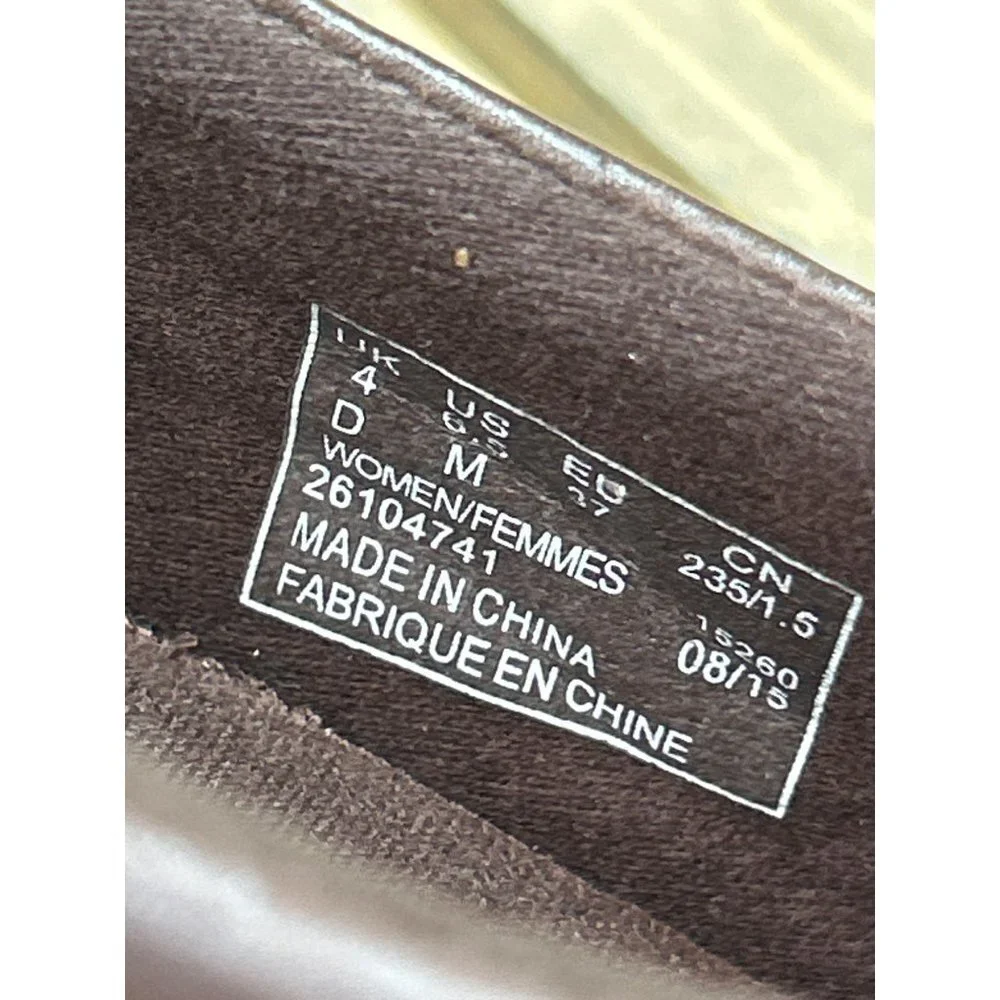 US6.5M Clarks Collection Brown Slip On Ankle Bootie Shoes leather